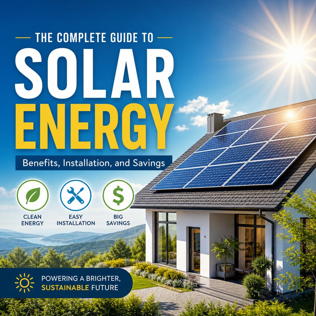 Rooftop solar panels on a family home under a clear sky