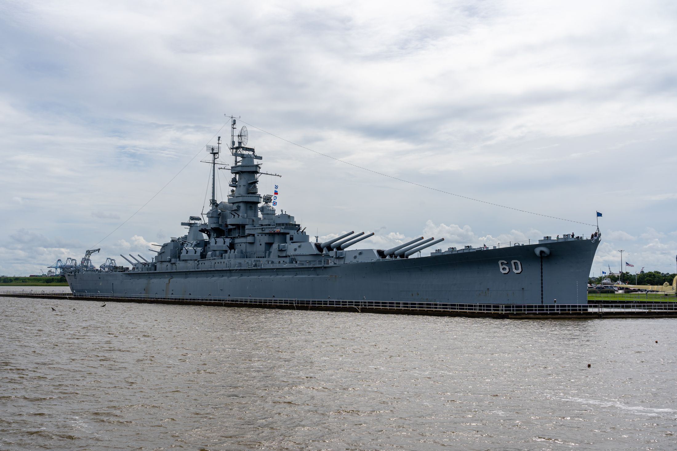 The USS Alabama battleship moored on Mobile Bay
