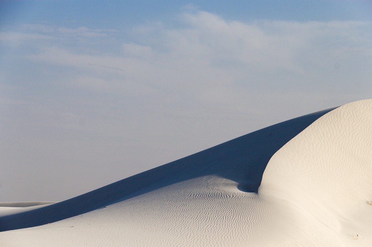 Dune, dunes, nature, white sands dunes, alamogordo, chihuahua desert, new mexico, usa, desert, sand, dry, landscape, travel, blue desert