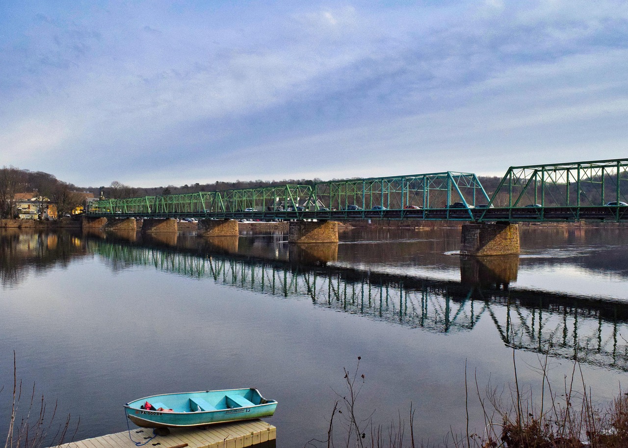 Bridge, river, scenic, landscape, new hope, pennsylvania, blue hope