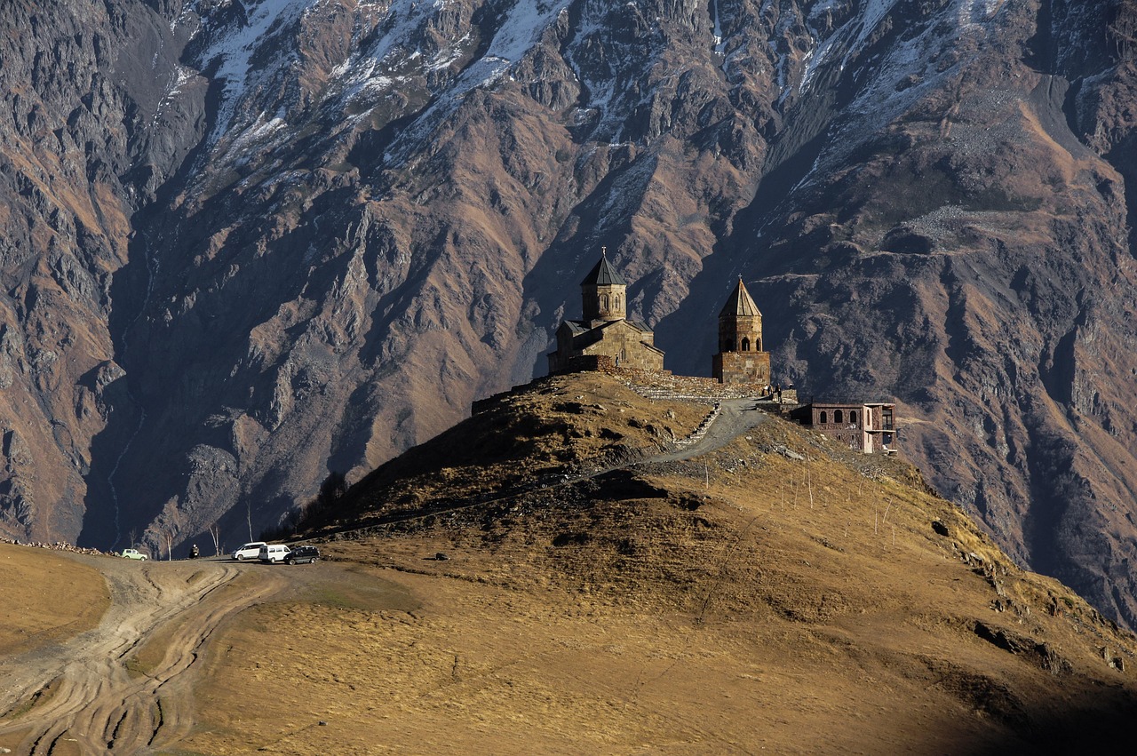 Europe, asia, georgia, caucasus, caucasia, travel, tourism, landmark, landscape, nature, mountain, scenic, outdoor, hiking, mtianeti, mtskheta, church, monastery, kazbegi, stepantsminda, gergeti, unes