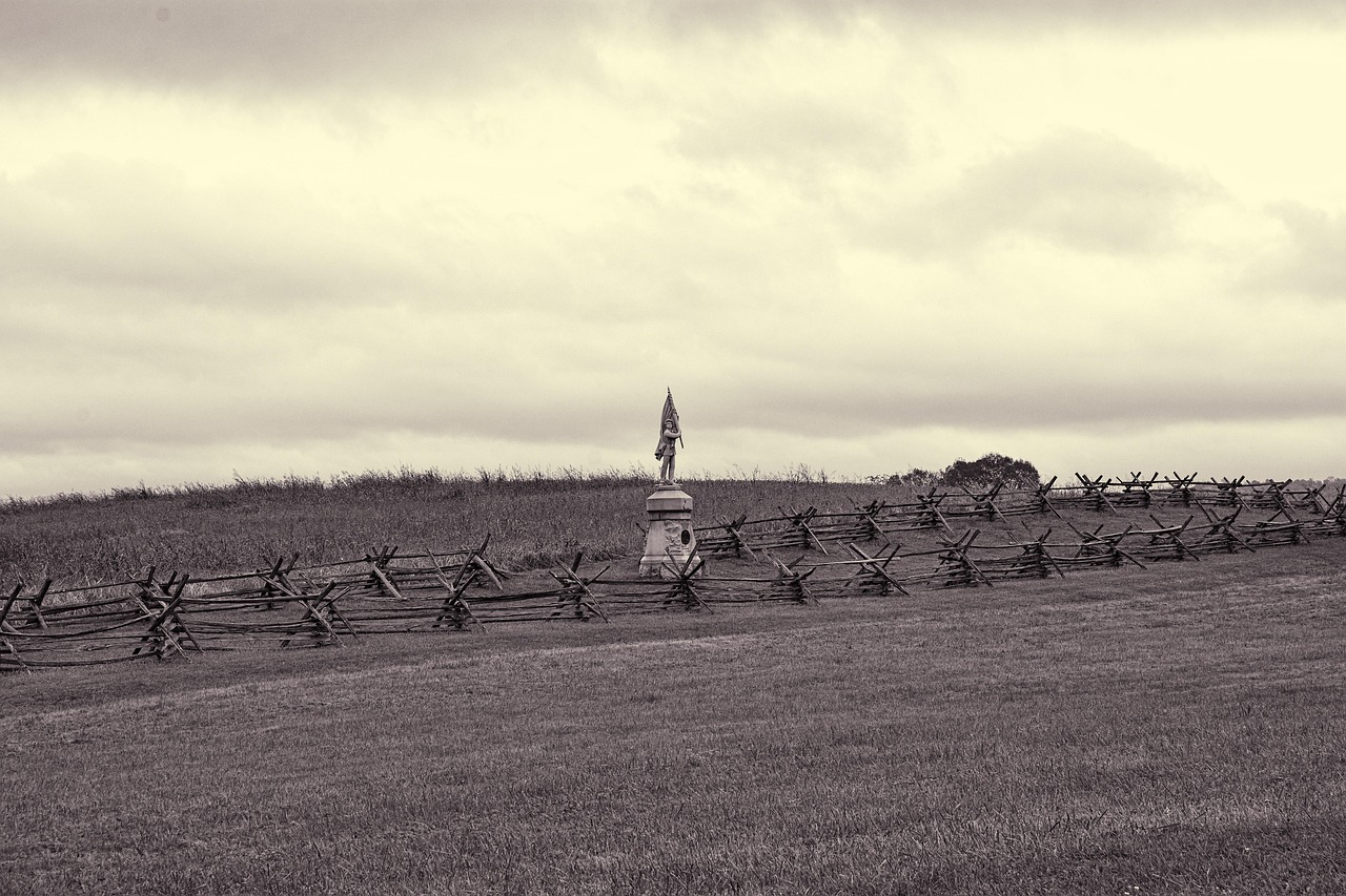 Gettysburg, park, historic, battlefield, landscape, union, pennsylvania, history, battle, war, civil, us, monument, statue, landmark, nature, sky
