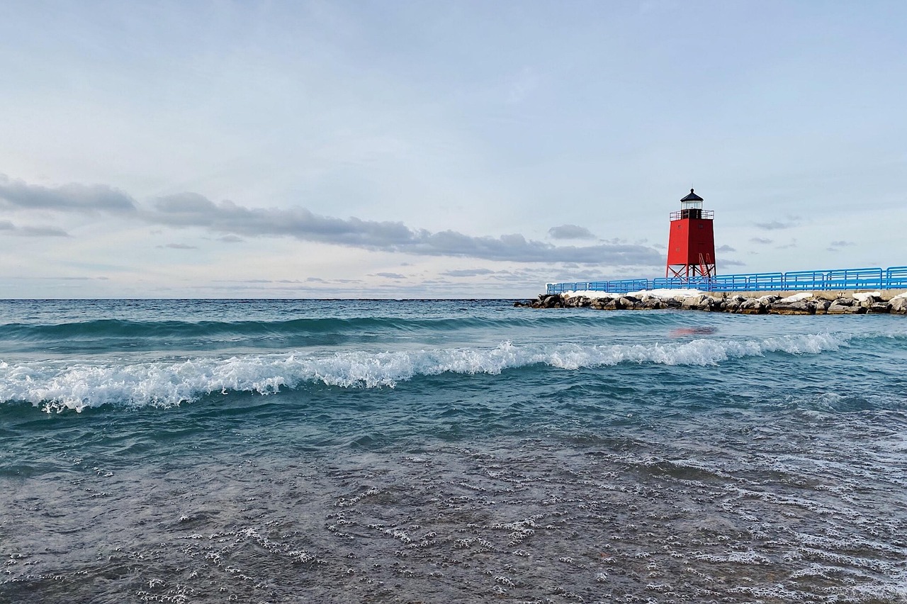 Lighthouse, shore, great lakes, lake michigan, charlevoix, landscape, beacon, blue landscape, blue lake, lighthouse, lighthouse, lighthouse, great lakes, great lakes, great lakes, great lakes, lake mi