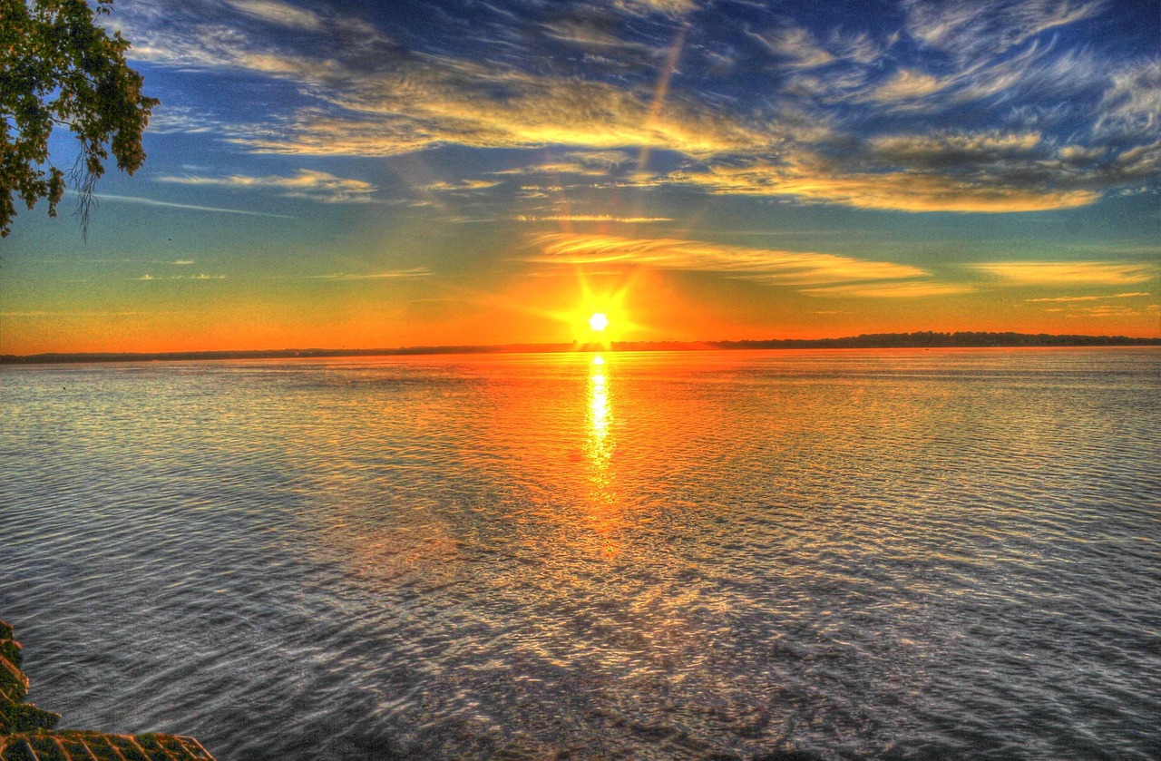 Sunrise, lake, water, scenic, landscape, nature, wisconsin