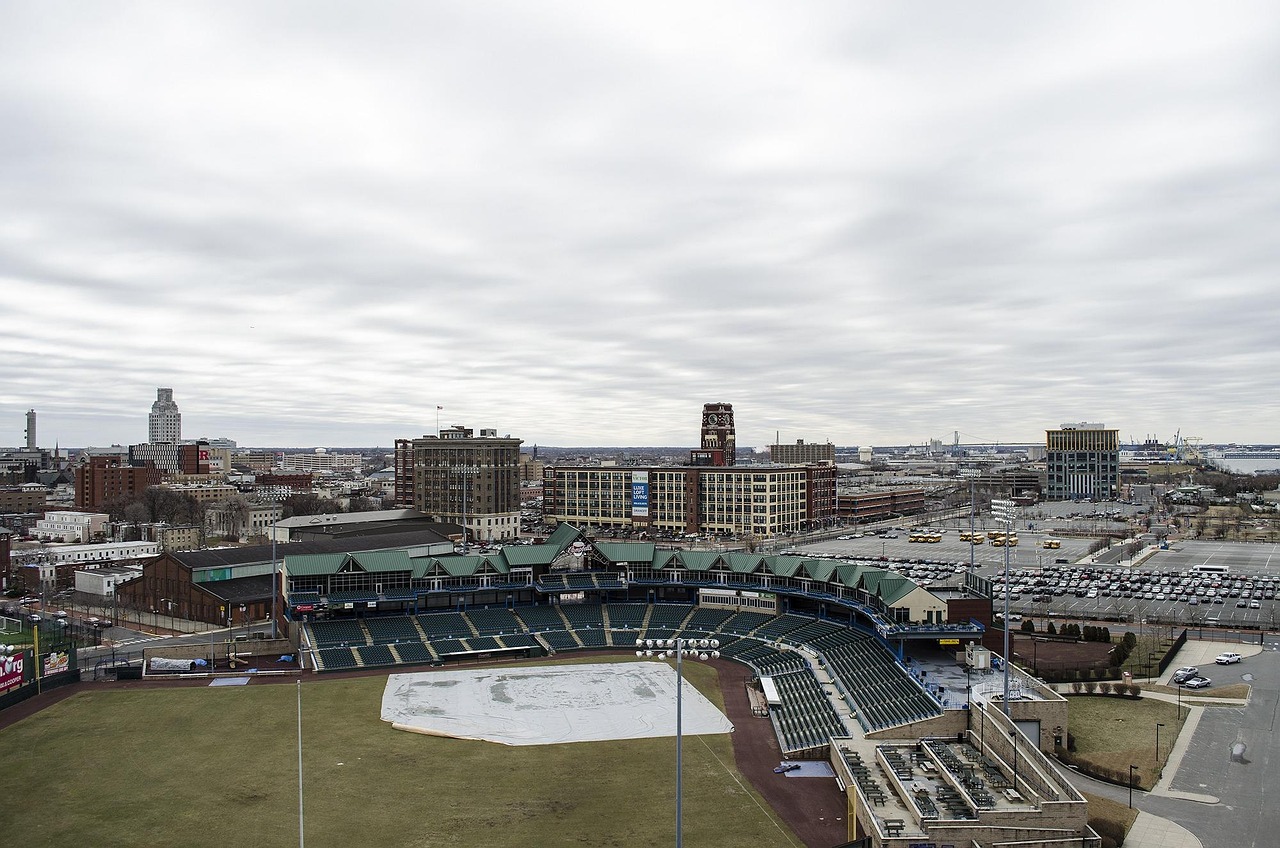 Baseball field, camden, new jersey, stadium, architecture, skyline, city, cityscape, tower, building, landmark, urban, scenic, scenery, downtown, metropolis, buildings, metropolitan, camden, new jerse