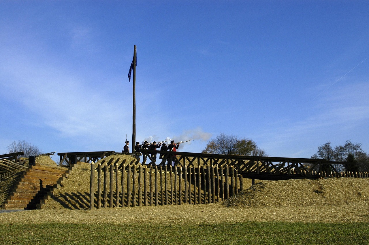 Carlisle barracks, pennsylvania, revolutionary war, recreation, landscape, firing, military, sky, clouds, summer, spring, nature, outside, grass, bridge, reenactment, blue fire, blue war, revolutionar