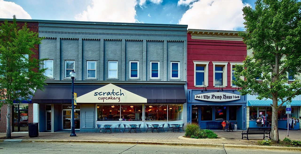 Cedar falls, iowa, city, town, urban, buildings, downtown, colorful, hdr, panorama, picturesque, outside, stores, shops, cedar falls, iowa, iowa, iowa, iowa, iowa, United States, Iowa, Cedar Falls