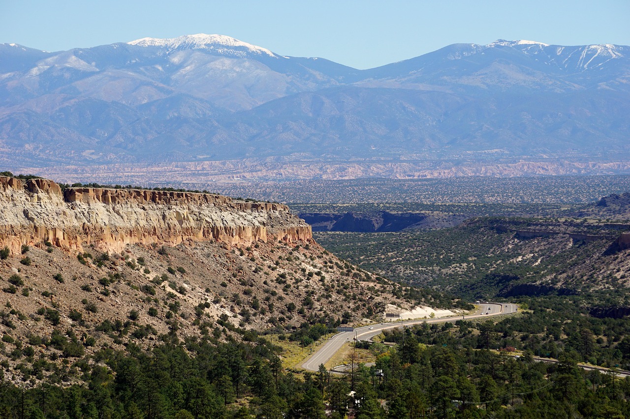 Mountains, road, nature, landscape, new mexico