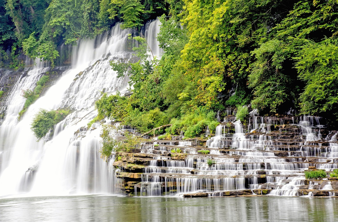 Waterfall, twins fall, water, landscape, nature, travel, mountain, environment, nature landscape, green, peaceful, tennessee, waterfall, tennessee, tennessee, tennessee, tennessee, tennessee