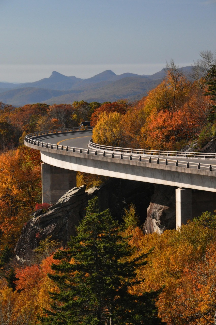 Blue ridge parkway, road, highway, viaduct, bridge, trees, fall, autumn, mountains, nature, landscape, north carolina, north carolina, north carolina, north carolina, north carolina, north carolina