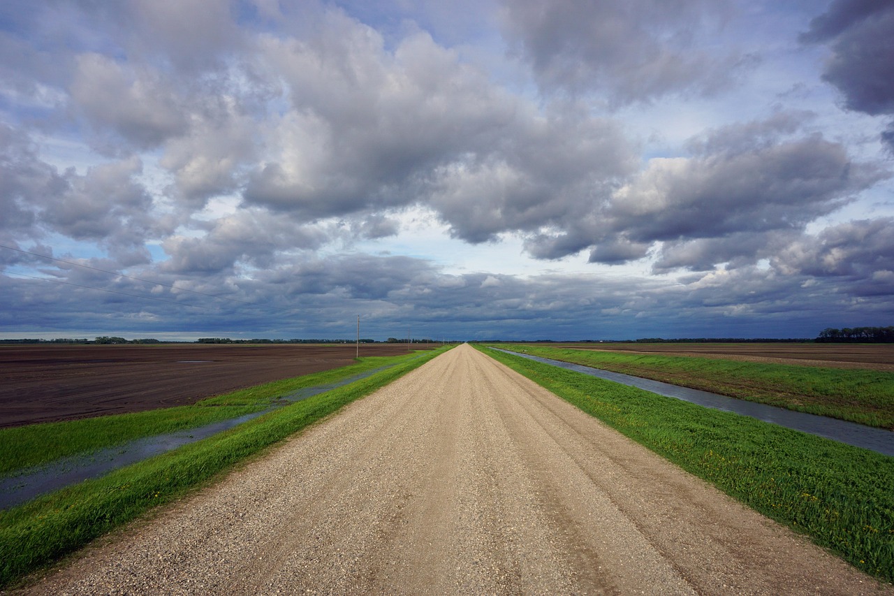 Road, overcast, countryside, rural, nature, cloudy day, sky, landscape, dirt road, clouds, north dakota, field, unpaved