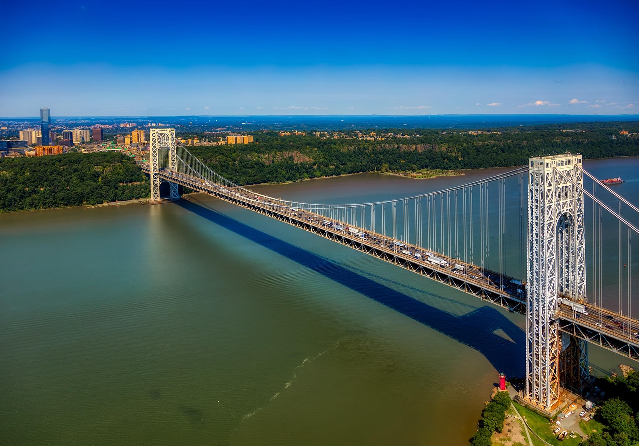 George washington bridge, hudson river, architecture, landmark, aerial view, city, urban, nyc, new jersey, hdr, landscape, new jersey, new jersey, new jersey, new jersey, new jersey, United States, Ne