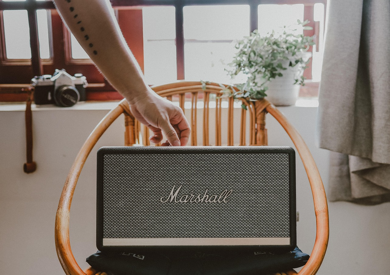 Speaker, marshall, chair, home, sound, equipment, camera, pentax, film, bluetooth, stanmore, furniture, in the home, indoor, music, chill, at home, speaker, speaker, speaker, speaker, speaker, marshal
