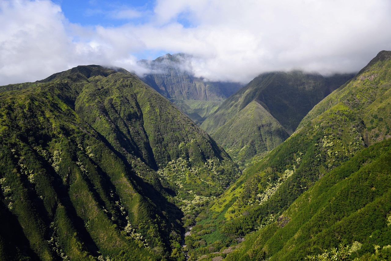 Mountains, nature, landscape, hawaii, clouds, valley, green, cloudy, nature, hawaii, hawaii, hawaii, hawaii, hawaii