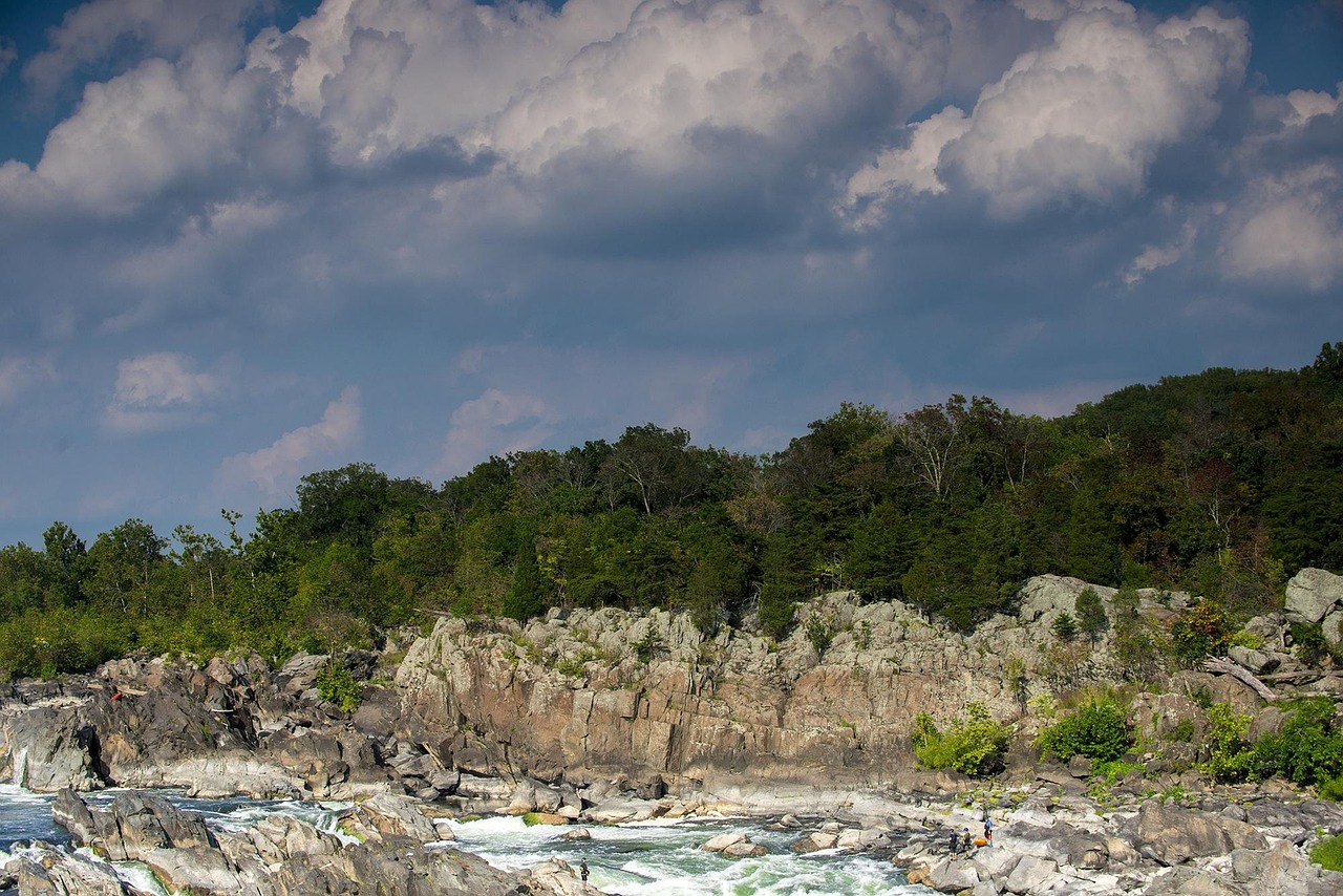 Great falls, potomac, virginia, waterfall, nature, sky, outdoors, mountains, scenic, falls, fairfax, scenery, view, adventure
