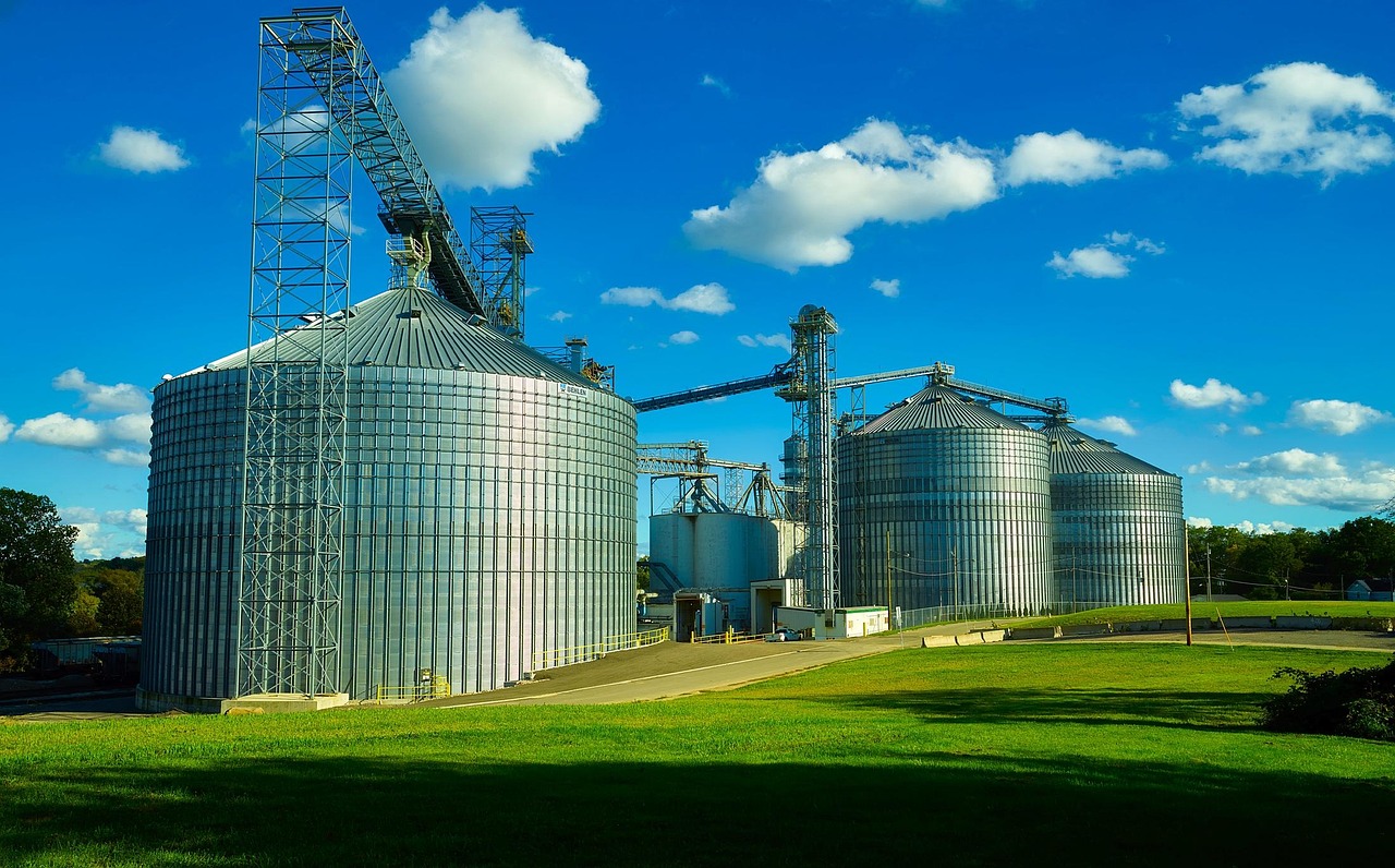 Ohio, grain, silos, bins, steel, massive, large, farm, agriculture, storage, facility, sky, clouds, landscape, nature, outdoors, country, countryside, rural, hdr, blue farm, ohio, ohio, ohio, silos, s