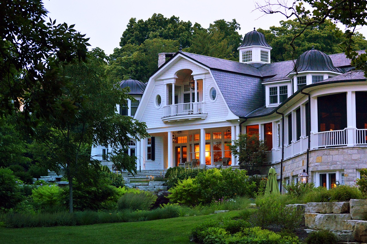 Lake geneva, lakeshore, path, beautiful, house, nature, summer, afternoon, wisconsin, home, countryside, landscape