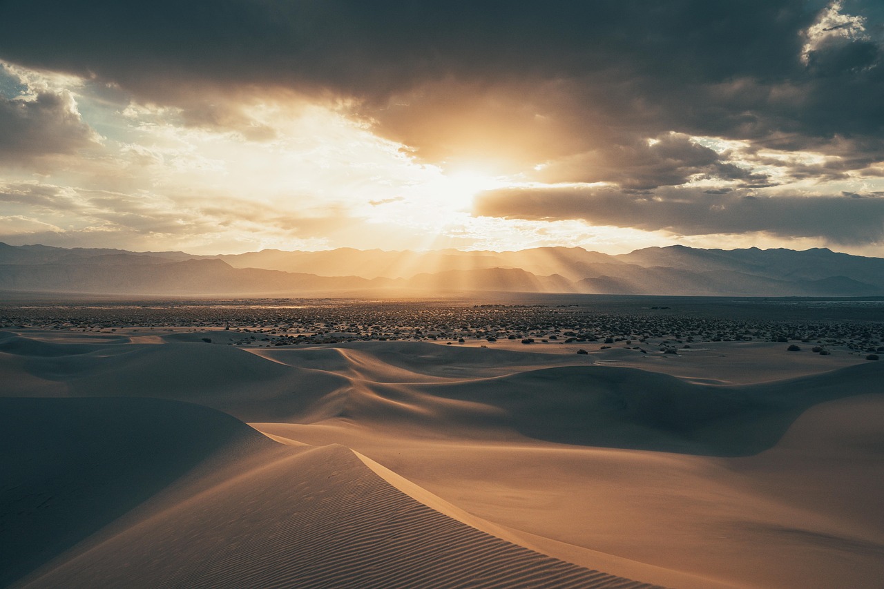 Desert, dunes, death valley, california, nature, sand, travel, sunny, brown, mountains, landscape, sunset, sun, ray, clouds, desert, desert, desert, death valley, death valley, death valley, death val