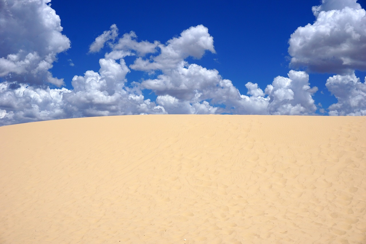 Dunes, sand, sand dunes, cumulus, sky, nature, clouds, landscape, monahans, sandhills, texas
