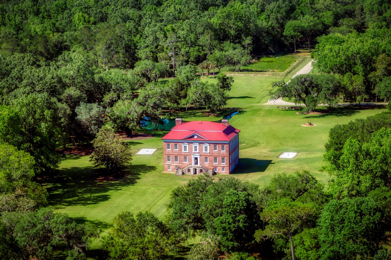Drayton hall, charleston, south carolina, plantation home, house, mansion, attractions, tourism, forest, trees, wood, hdr, landmark, historic, summer, nature, outdoors, landscape, scenic, country, rur
