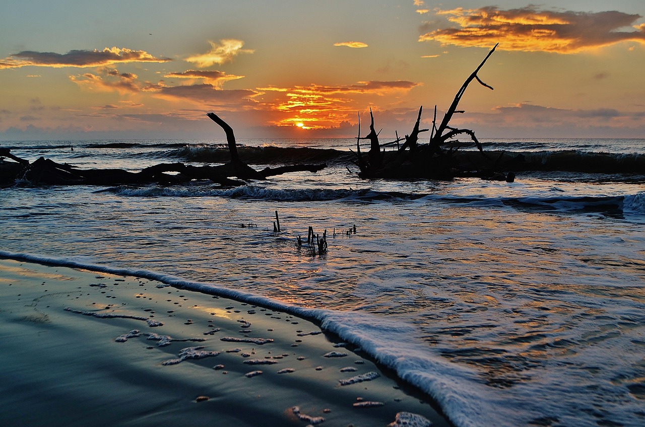 Sunrise, atlantic, ocean, beach, sun, water, landscape, coast, clouds, nature, summer, travel, vacations, wave, blue, south carolina, usa, south carolina, south carolina, south carolina, south carolin