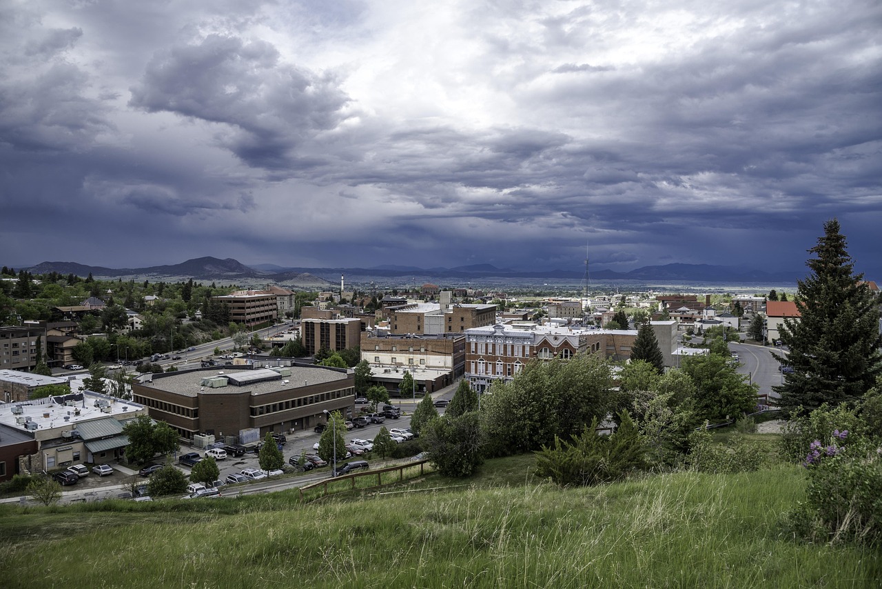 Clouds, sky, town, city, landscape, landscapes, cityscape, cloudy, nature, overlook, montana, helena