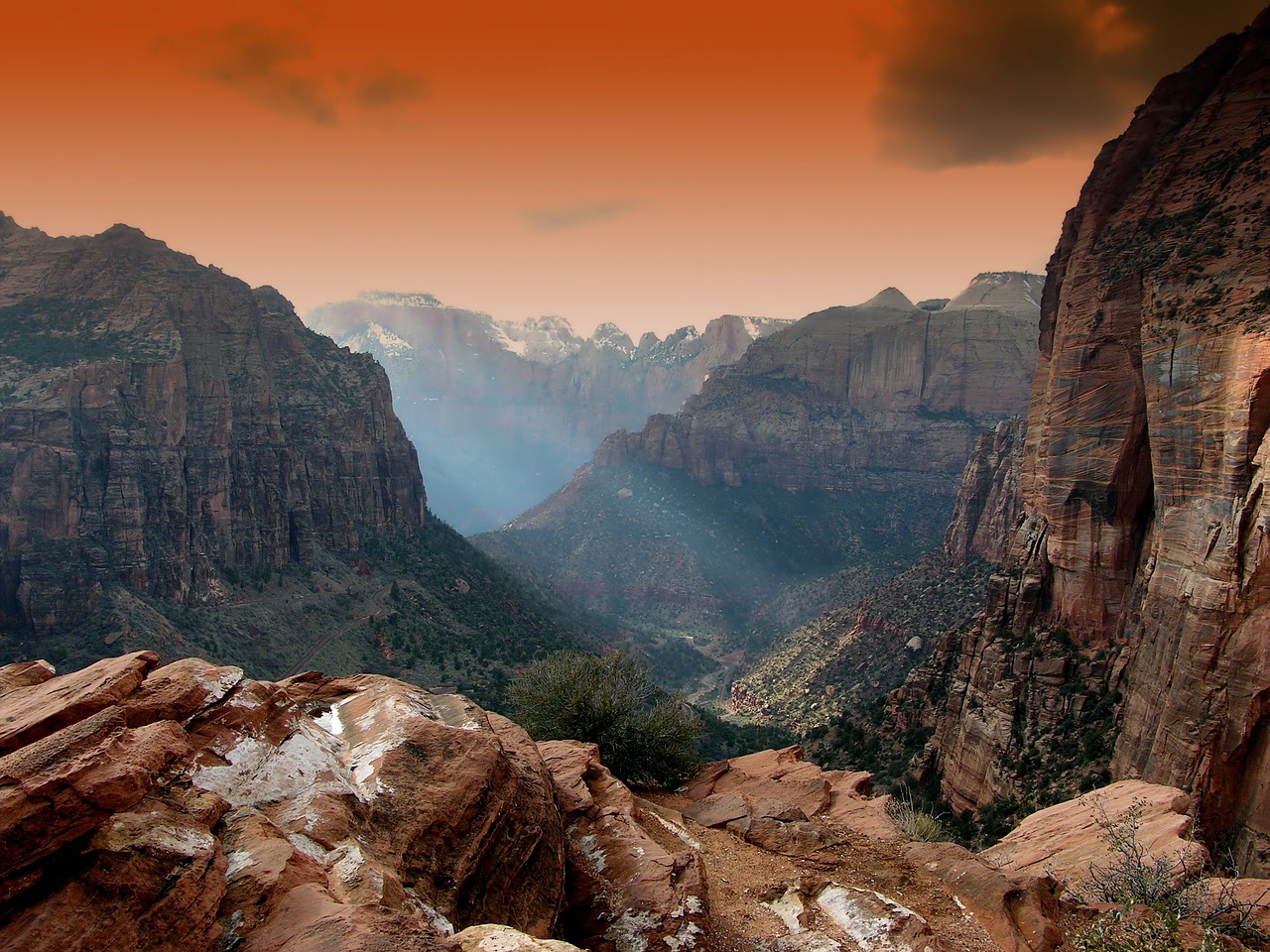 Mountains, valley, landscape, destination, ravine, gorge, nature, countryside, scenic, scenery, dusk, dawn, zion national park, utah, usa, mountains, mountains, mountains, mountains, mountains, valley