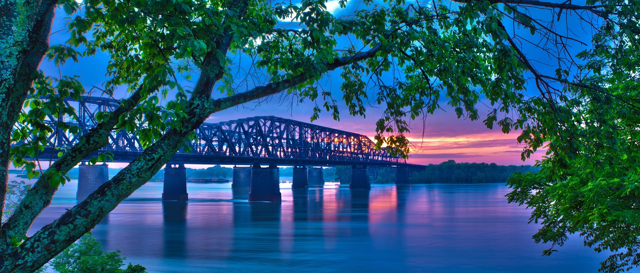 Landscape, bridge, evening, mississippi, sunset, travel, city, river, scenic, architecture, landmark, water, nature, urban, outdoor, tourism, cityscape, sky, old, scene, park, america, usa, panoramic,