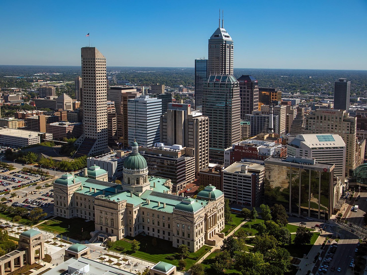 Indianapolis, indiana, city, urban, cityscape, skyline, downtown, buildings, skyscrapers, architecture, aerial view, hdr, statehouse, capitol, government, indianapolis, indianapolis, indianapolis, ind