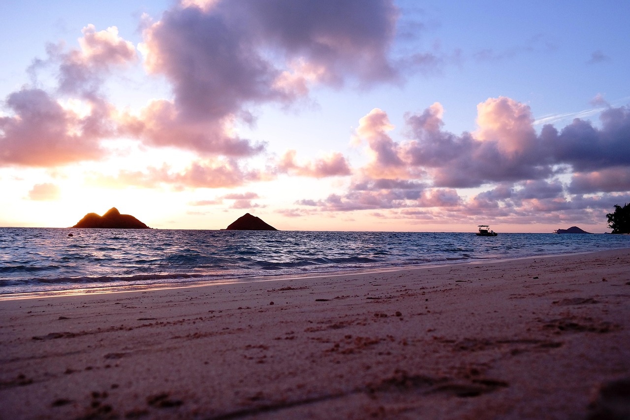 Kailua, nature, hawaii, honolulu, sunset, heaven, sea, beach, cloud, summer, sun