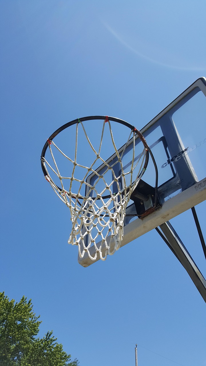 Basketball, hoop, net, sport, ball, game, basket, competition, play, court, team, shot, basketball hoop, equipment, exercise, athletic, backboard, blue exercise, blue team, blue gaming, blue game, blu