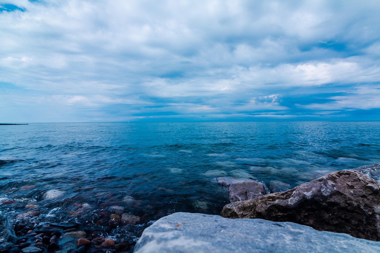Lake, erie, ohio, water, sky, clouds, nature, landscape, shore, usa, coast, nautical, shoreline