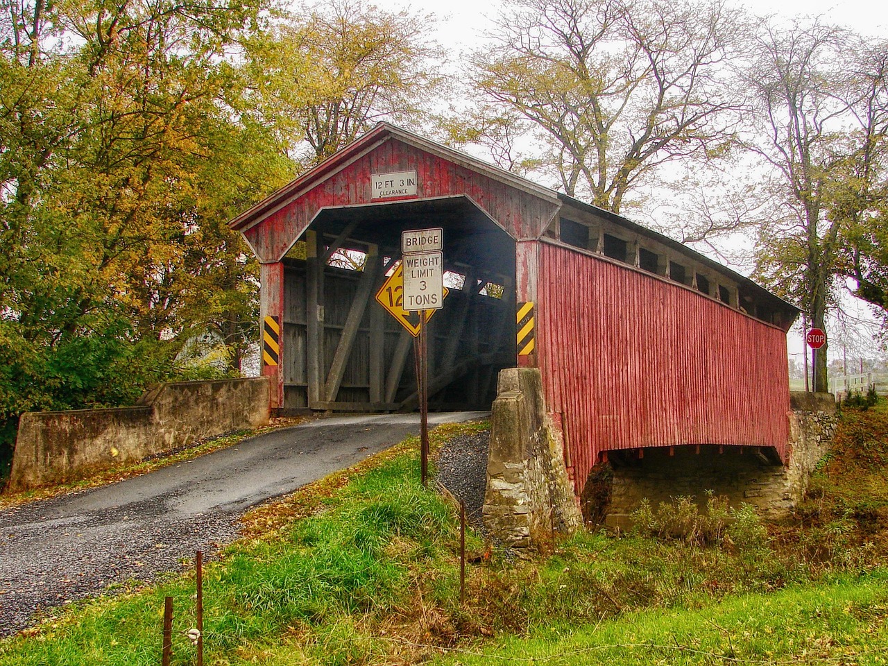 Wooden bridge, landscape, scenic, pennsylvania, hdr, nature, outside, fall, autumn, trees, foliage, road, country, countryside, pennsylvania, pennsylvania, pennsylvania, pennsylvania, pennsylvania