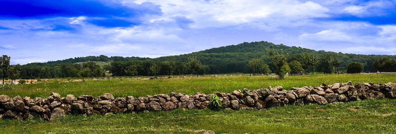 Round top, little round top, gettysburg, pennsylvania, battlefield, historic, landscape, nature, sky
