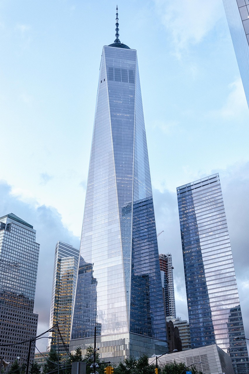 Skyscraper, architecture, city, office, big, modern, city center, urban landscape, skyline, company, building, tower, urban, heaven, high, finance, panorama, nyc, new york, new york city, usa, one wor