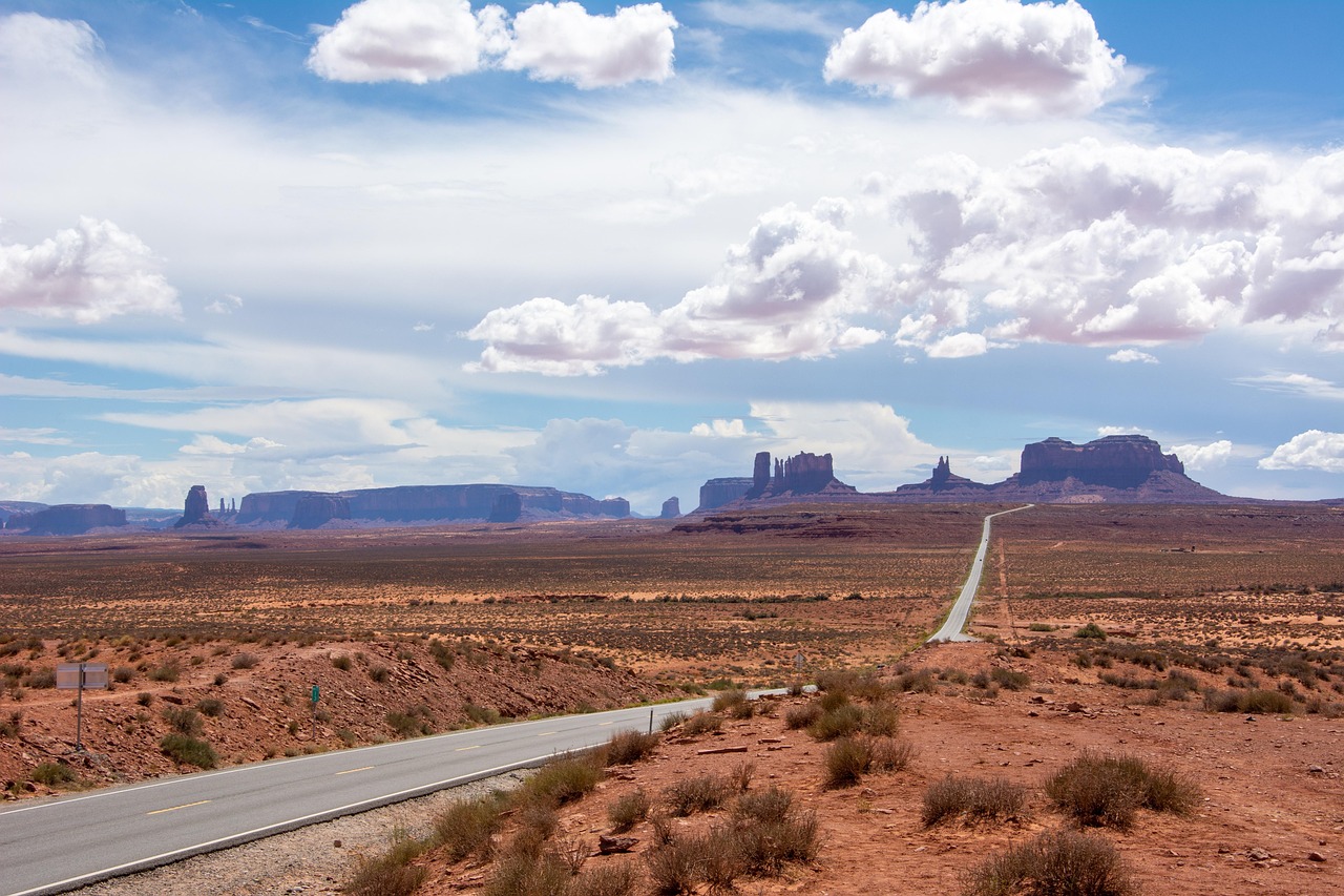 Road, landscape, scenery, nature, desert, utah, usa, ride, calm