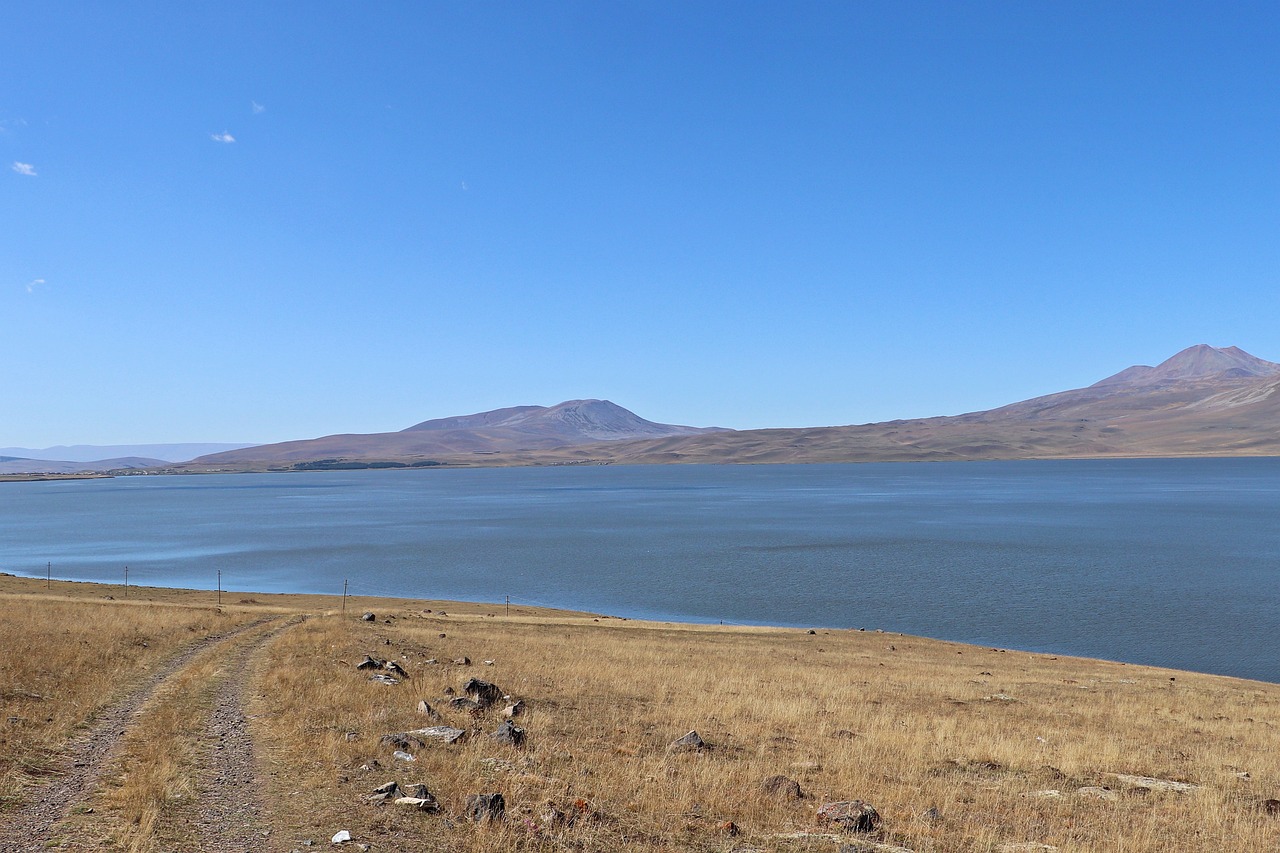 Lake, nature, paravani, georgia, landscape