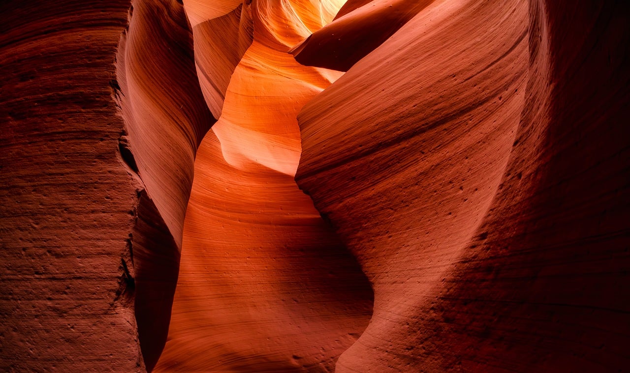 Antelope canyon, canyon, lake powell navajo tribal park, sunlight, sandstone, arizona, nature, landscape, slot canyon, rock formations, natural beauty, carved walls, desert marvel, winding paths, scen