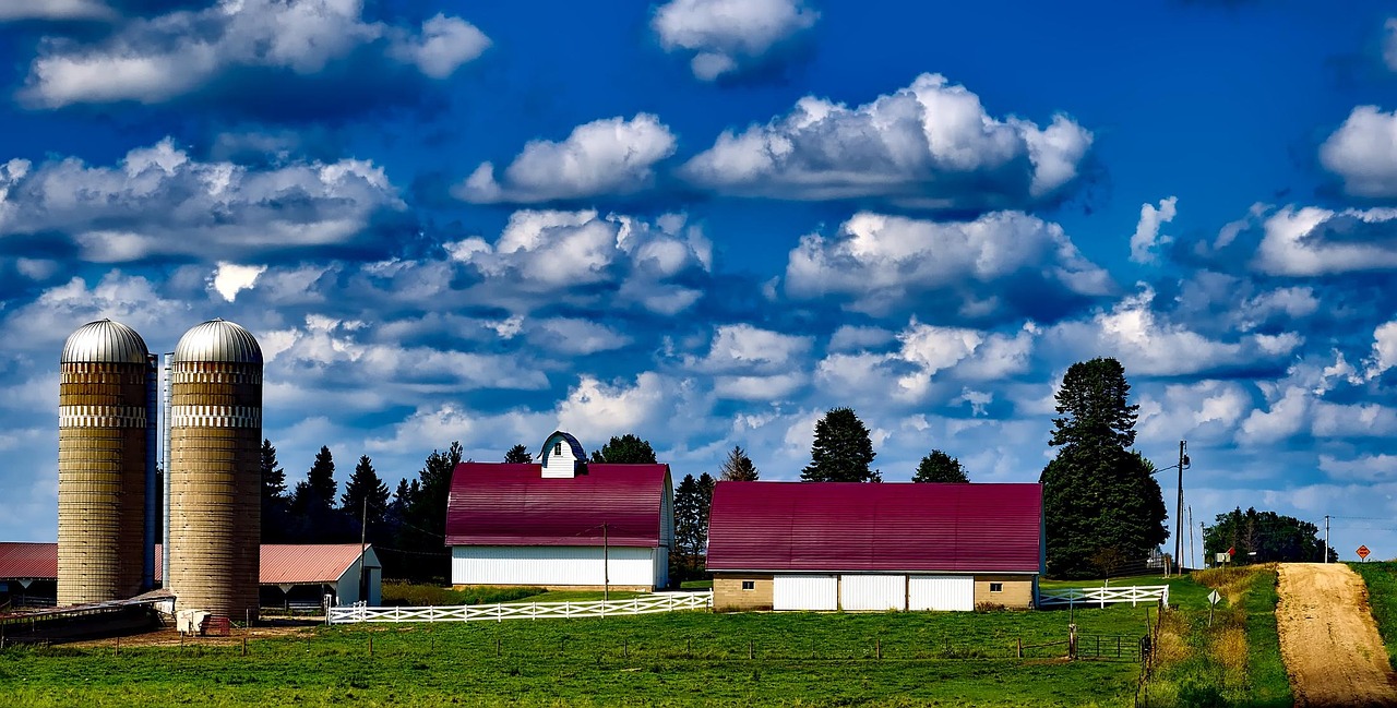 Iowa, farm, panorama, silos, barn, buildings, agriculture, sky, clouds, hdr, nature, outdoors, field, meadow, country, rural, landscape, scenic, dirt road, blue farm, iowa, iowa, iowa, iowa, iowa, Uni