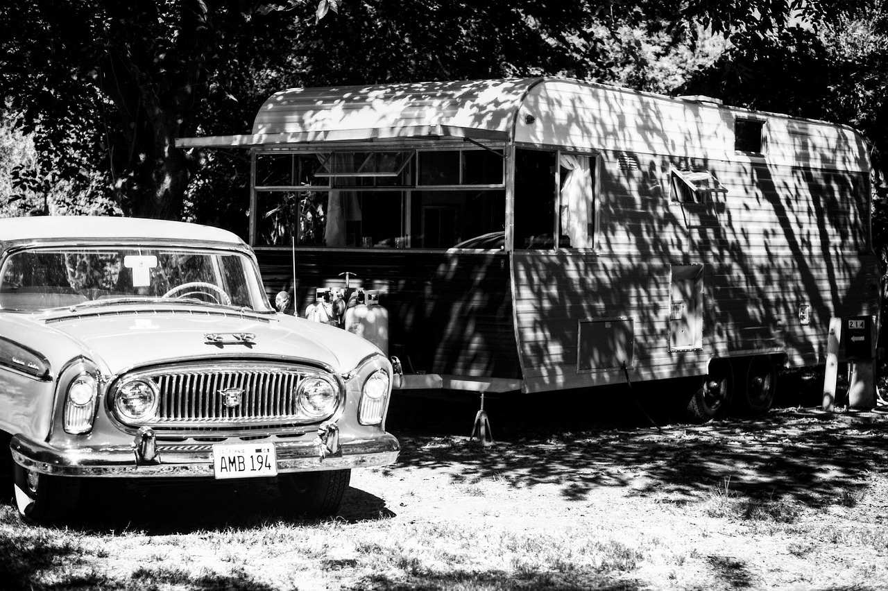 Trailer, old car, vintage, travel, travel trailer, old, vehicle, car wallpapers, car, outdoors, freedom, camper, lifestyle, leisure, recreation, United States, Modesto, California