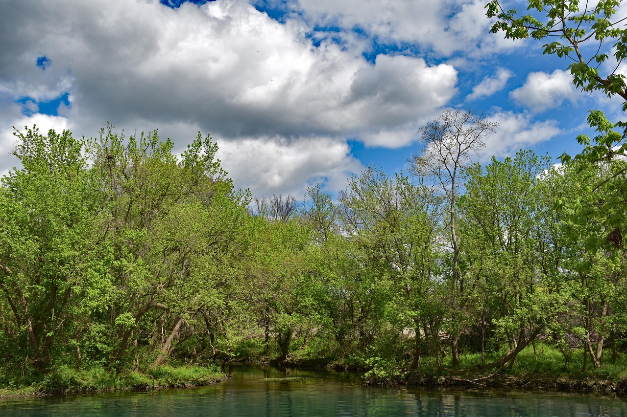 Texas, scenic, landscape, sky, clouds, nature, river, trees, outdoor