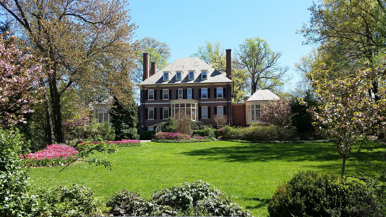 Mansion, house, estate, building, luxury home, residence, wealth, mansion exterior, luxurious, sherwood, sherwood gardens, lawn, gardens, luxury, property, landscape, expensive, spacious, classic, gui