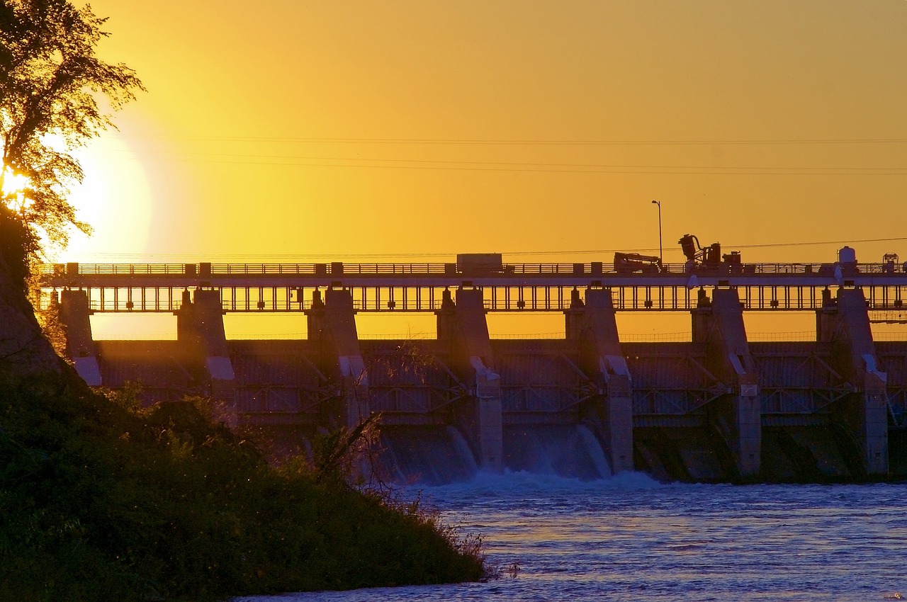 Gavins point dam, missouri river, nebraska, south dakota, dam, park, river, water, nature, scenic, stream, landscape, dusk, sunset, dawn, outdoors, flowing, sky, sun, missouri river, nebraska, nebrask