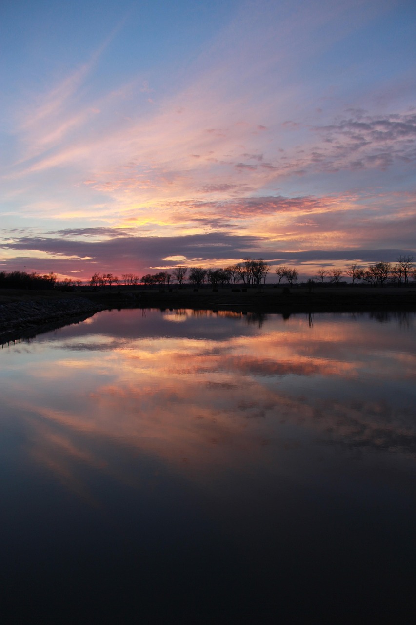Sunset, clouds, sky, water, reflection, nature, norman, oklahoma, oklahoma, oklahoma, oklahoma, oklahoma, oklahoma
