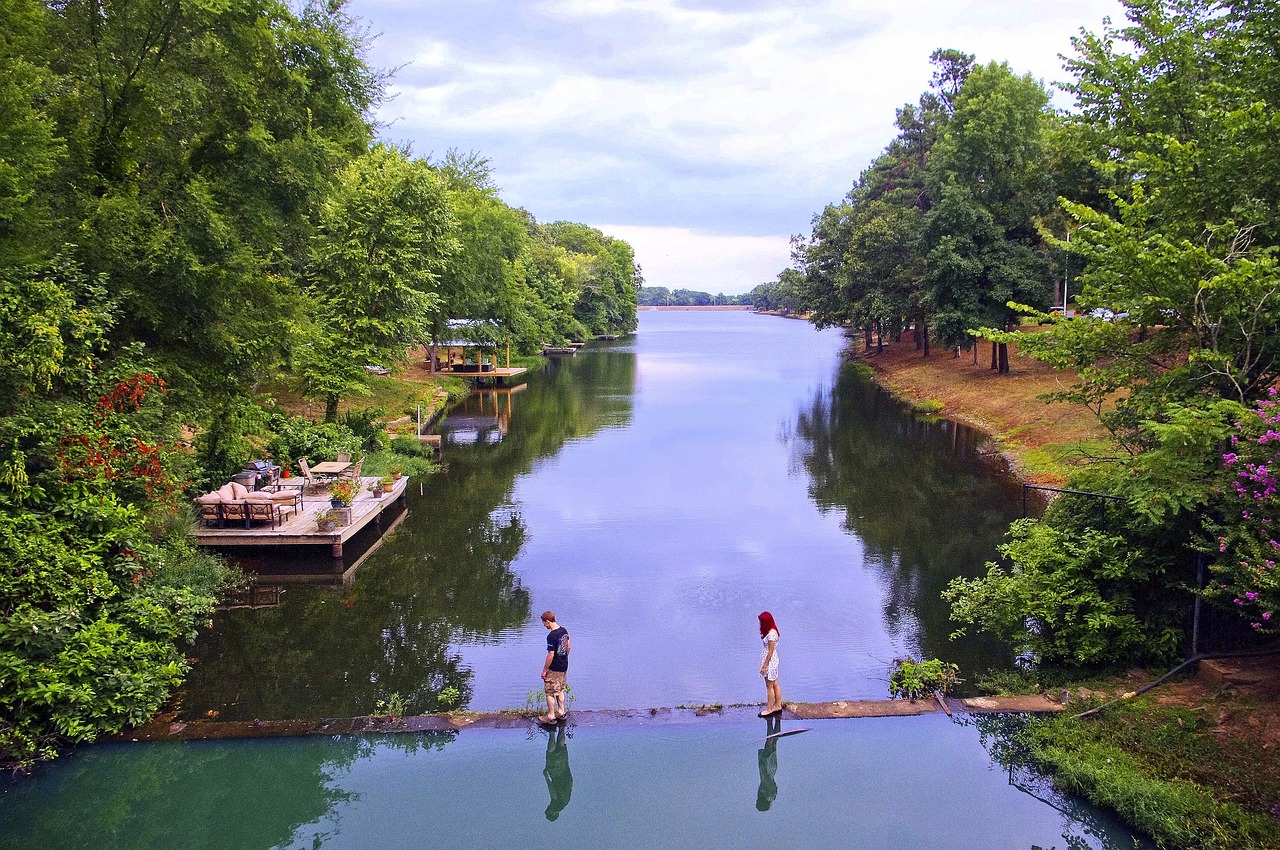 Lake number two, lake, water, trees, landscape, clouds, reflection, mood, mirroring, calm, outdoors, reflections, scenic, old mill, north, little, rock, nature, arkansas, sky, river, peaceful