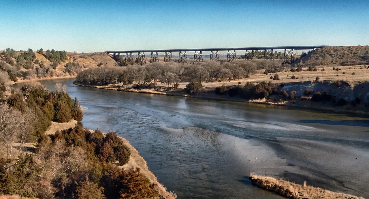 Valentine, nebraska, river, water, bridge, trestle, trees, landscape, sky, clouds, hdr, nature, outside, country, countryside, nebraska, nebraska, nebraska, nebraska, nebraska