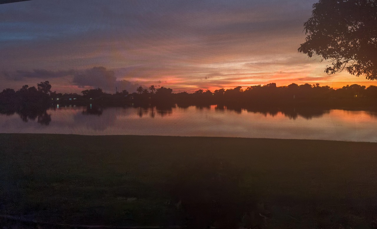 Sunset, twilight, clouds, horizon, water, nature, landscape, United States, Florida, Harbour Heights