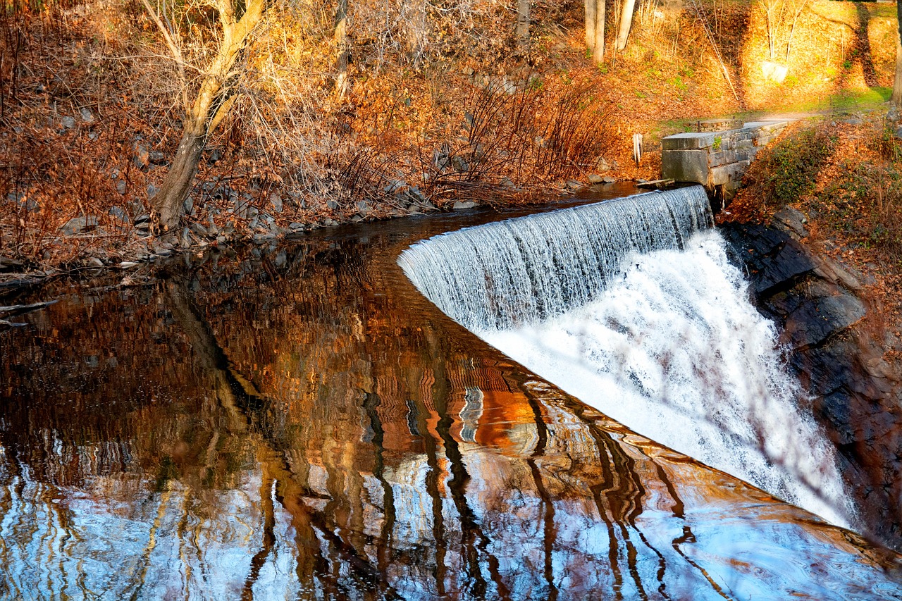 Yantic falls, norwich, falls, waterfalls, flowing, flowing water, cascading, torrent, cascade, reflection, water reflection, connecticut, landmark, nature, fall, autumn, scenic, scenery, river, landsc