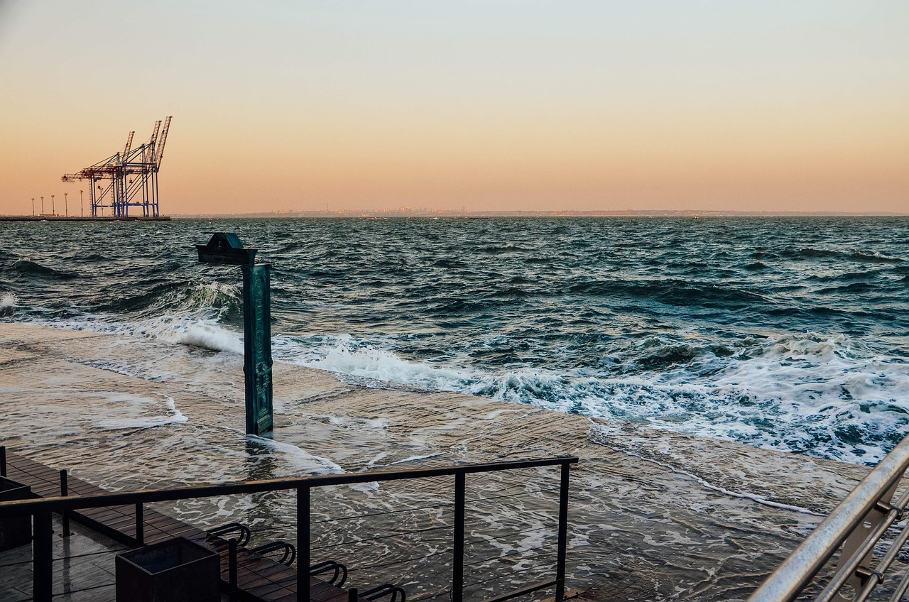 Sea, coast, odessa, waves, nature, horizon, ocean, water, coastline, dusk, dawn, twilight, scenery, city, texas