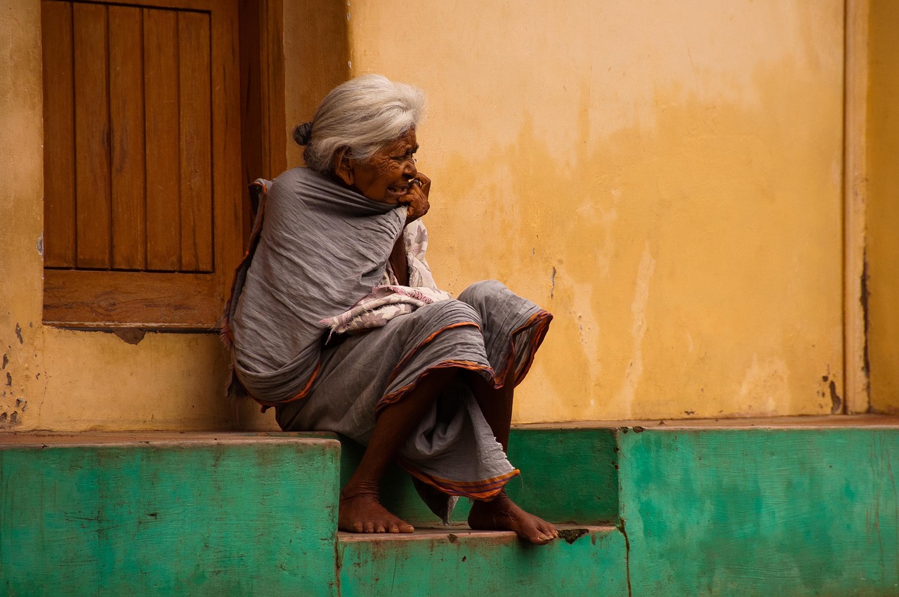 Elderly woman, old woman, sitting on the porch, india, kerala, thinking, porch, kerala, kerala, kerala, kerala, kerala